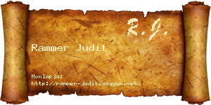 Rammer Judit névjegykártya